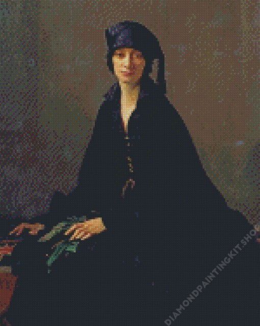 Aesthetic Lady In Black Diamond Painting