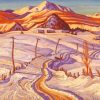 Aesthetic Winter Morning Charlevoix County A Y Jackson Diamond Painting