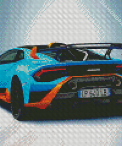 Aesthetic Blue Lamborgini Diamond Painting