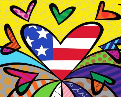 Aesthetic Britto Hearts Diamond Painting