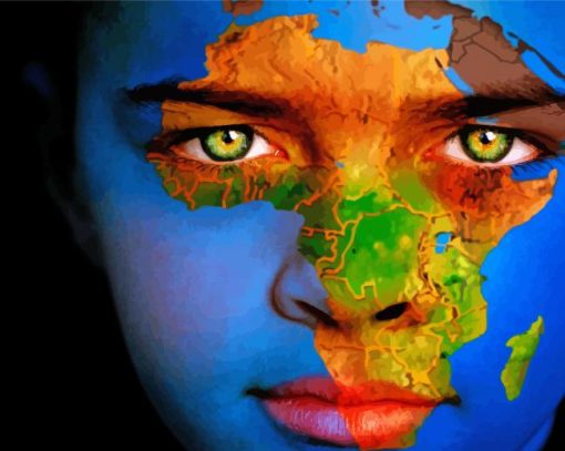 African Face Map Diamond Painting