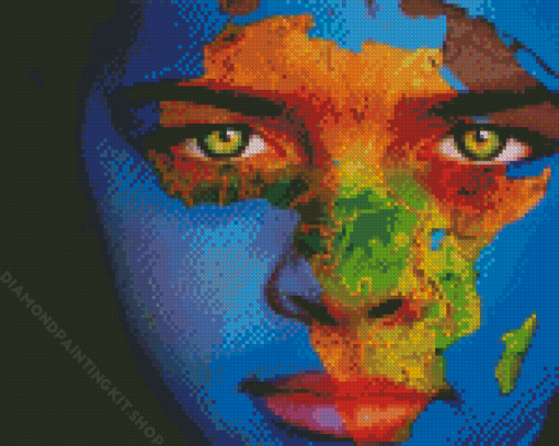 African Face Map Diamond Painting