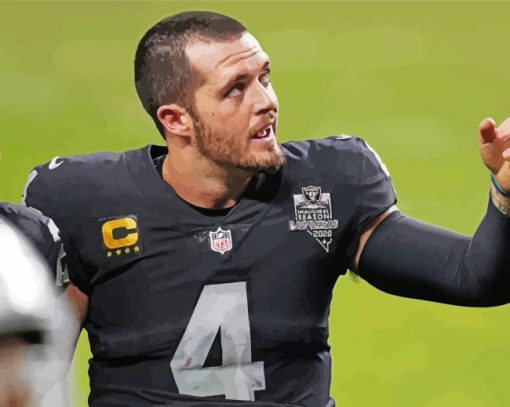 American Football Quarterback Derek Carr Diamond Painting