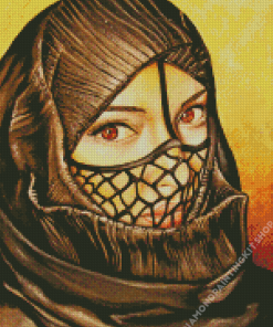 Arab Lady With Black Veil Diamond Painting