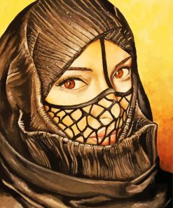 Arab Lady With Black Veil Diamond Painting