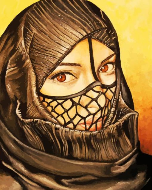 Arab Lady With Black Veil Diamond Painting