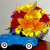 Beautiful Flowers And Car Diamond Painting