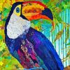 Bird Collage On Branch Diamond Painting