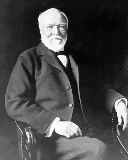 Black And White Andrew Carnegie Diamond Painting