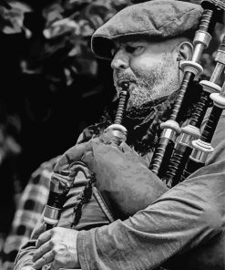 Black And White Scottish Piper Diamond Painting