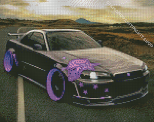 Black Nissan Skyline Car Diamond Painting