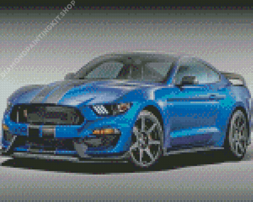 Blue Mustang Ford Car Diamond Painting