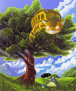 Cat Bus On Tree Diamond Painting