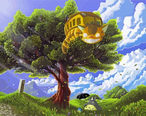 Cat Bus On Tree Diamond Painting