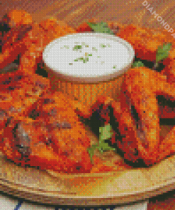 Chicken Wings With White Sauce Diamond Painting