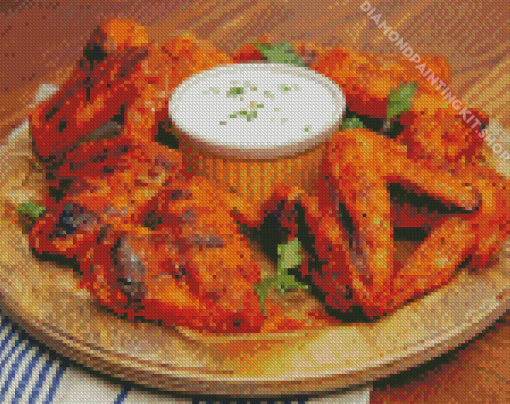 Chicken Wings With White Sauce Diamond Painting