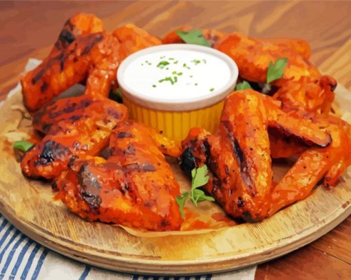 Chicken Wings With White Sauce Diamond Painting