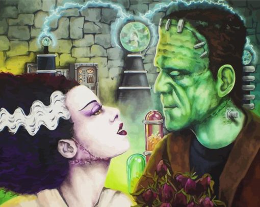 Cool Frankenstein And The Bride Diamond Painting