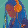 Cool Afro Girl With Headphones Diamond Painting