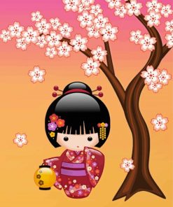 Cute Japanese Doll Diamond Painting