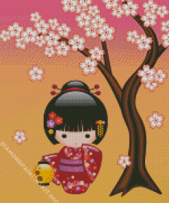 Cute Japanese Doll Diamond Painting