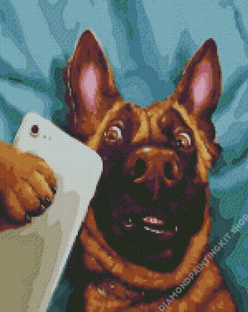 Dog Animal Selfie Diamond Painting