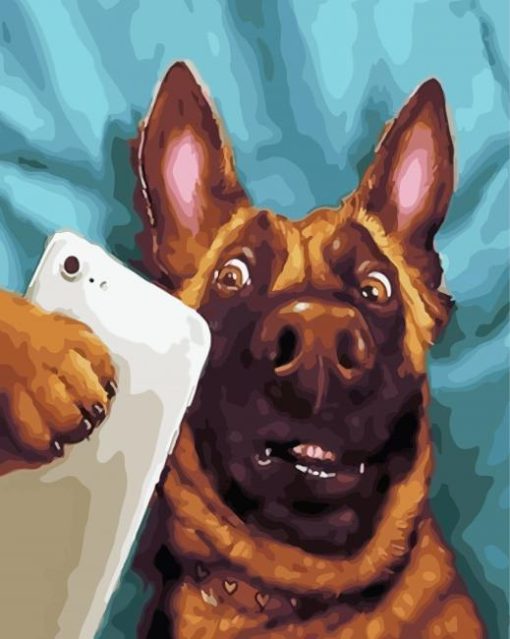 Dog Animal Selfie Diamond Painting