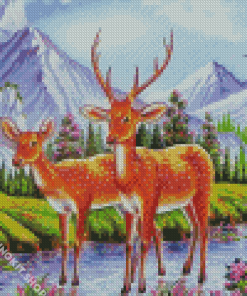 Aesthetic Deer Couple Diamond Painting