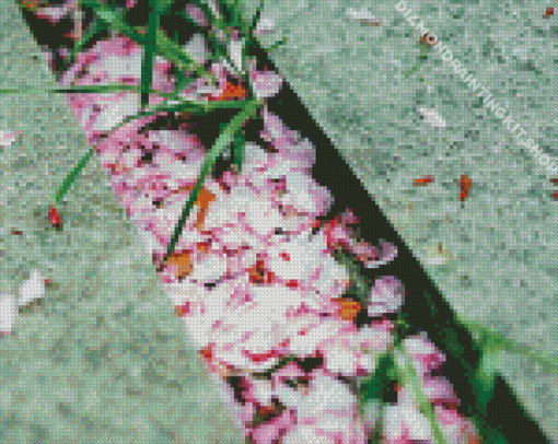 Falling Cherry Blossom Diamond Painting