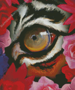 Floral Tiger Eyes Diamond Painting