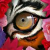 Floral Tiger Eyes Diamond Painting