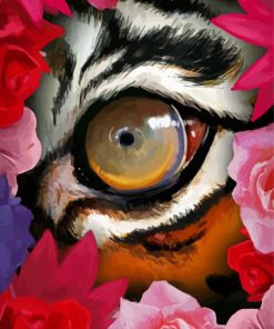 Floral Tiger Eyes Diamond Painting