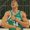 Giannis Antetokounmpo Basketball Player Diamond Painting