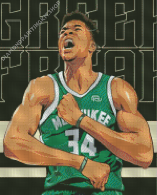 Giannis Antetokounmpo Basketball Player Diamond Painting