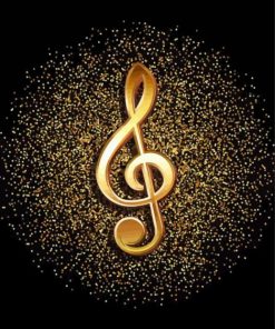 Golden Music Symbol Diamond Painting