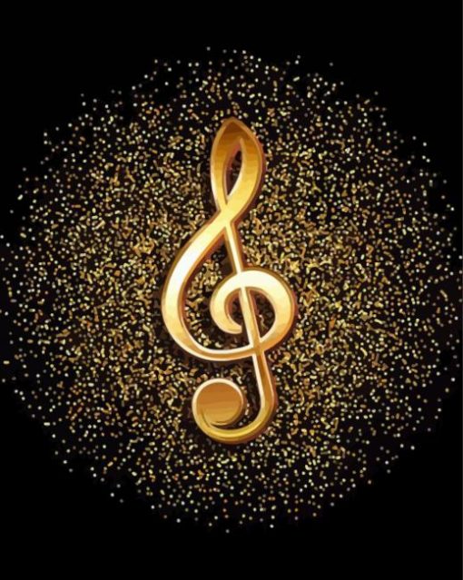 Golden Music Symbol Diamond Painting