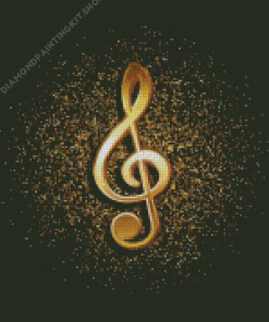 Golden Music Symbol Diamond Painting