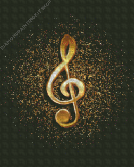 Golden Music Symbol Diamond Painting