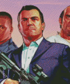 Grand Theft Auto Game Characters Diamond Painting