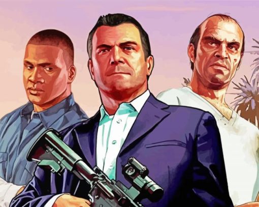 Grand Theft Auto Game Characters Diamond Painting