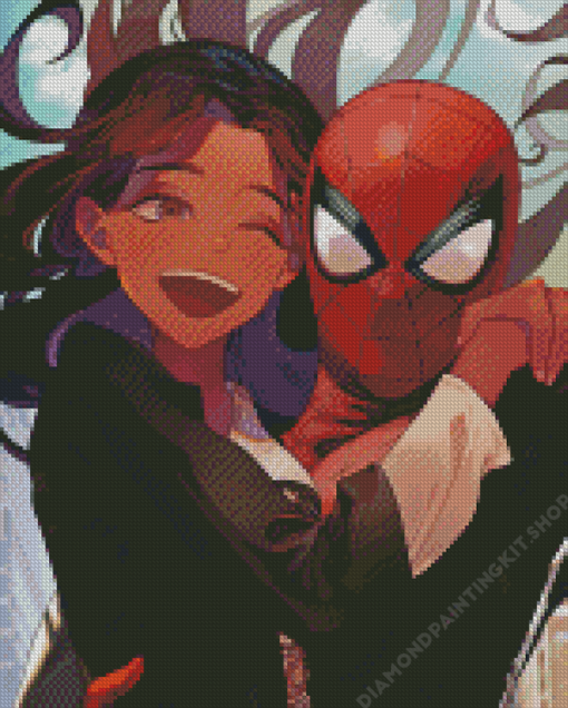 Aesthetic Michelle Jones And Spider Man Diamond Painting