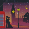 London Couple Silhouette Diamond Painting