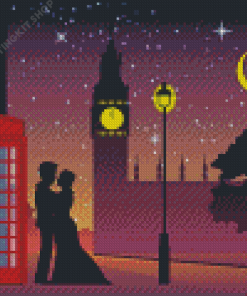 London Couple Silhouette Diamond Painting