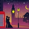 London Couple Silhouette Diamond Painting