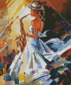 Lady Saxophone Player Diamond Painting