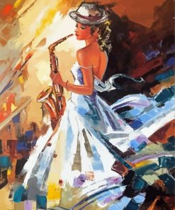 Lady Saxophone Player Diamond Painting