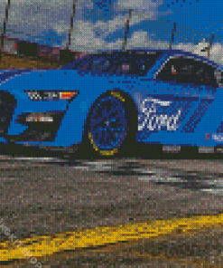 Blue Stock Car Diamond Painting