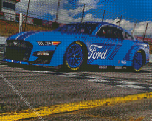 Blue Stock Car Diamond Painting