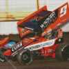 Orange Sprint Car Diamond Painting