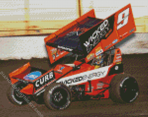 Orange Sprint Car Diamond Painting